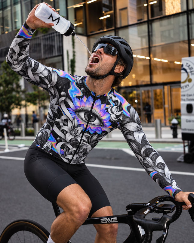 ROCKBROS "Cosmic Eye" Surrealist Floral Art Long Sleeve Cycling Jersey