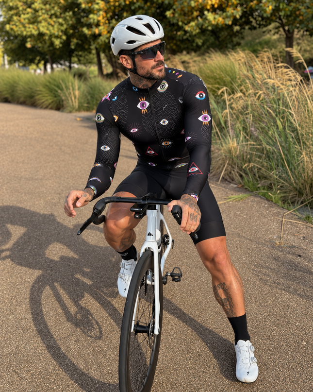 ROCKBROS "Evil Eye" Surrealist Mystic Art Long Sleeve Cycling Jersey