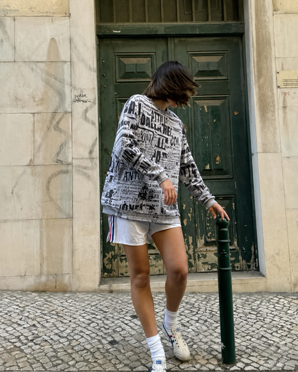 ROCKBROS Dadaist Collage Newspaper Print Sweatshirt
