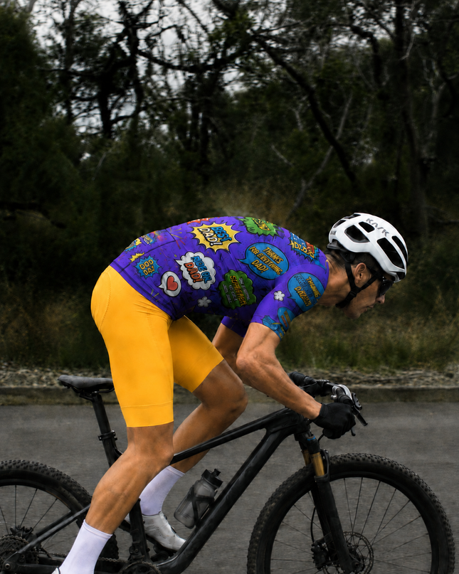 ROCKBROS Men's Super Dad Comic Cycling Jersey