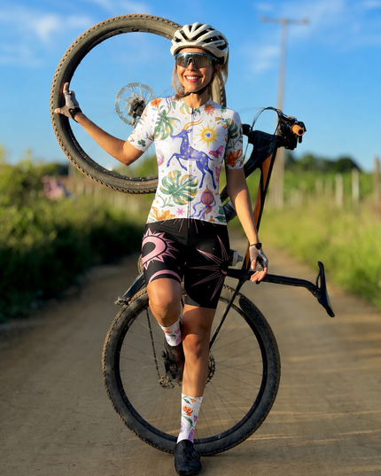 ROCKBROS Women's Cosmic Sunburst Retro Aero Cycling Shorts