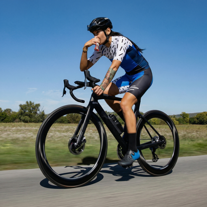 ROCKBROS Women's Cobalt Wave Abstract Dash Cycling Jersey