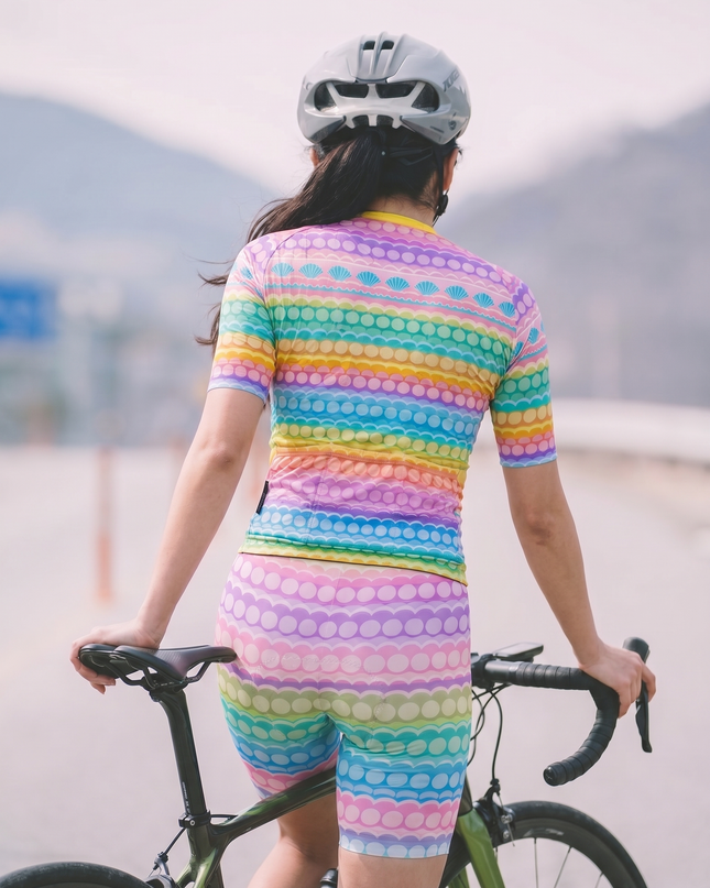 ROCKBROS Women's Psychedelic Wave Rainbow Gradient Tech Set
