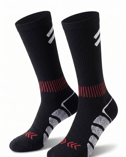 Knee-High Striped Black Cycling Socks