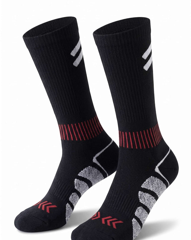 Knee-High Striped Black Cycling Socks