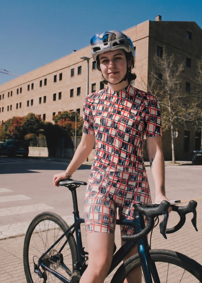 ROCKBROS Women's Avant-Garde Hand-Drawn Plaid Artistic Aero Jersey