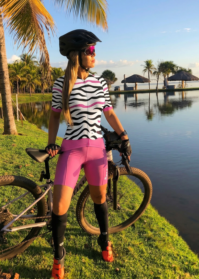 ROCKBROS Women's Neon Condense Solid Electric Pink Pro Aero Cycling Shorts