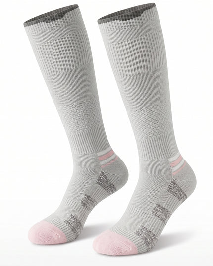 Knee-High Knit Grey-Pink Cycling Socks