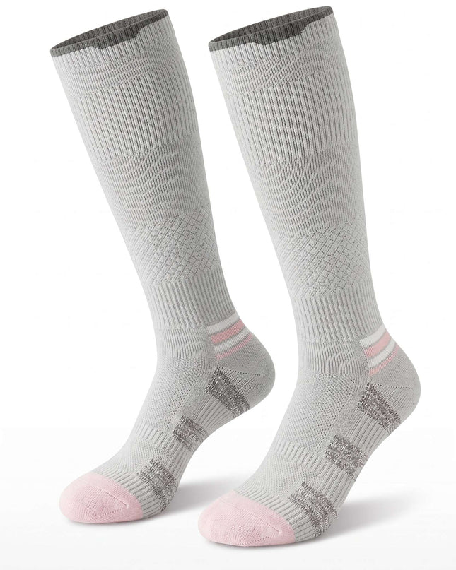 Knee-High Knit Grey-Pink Cycling Socks