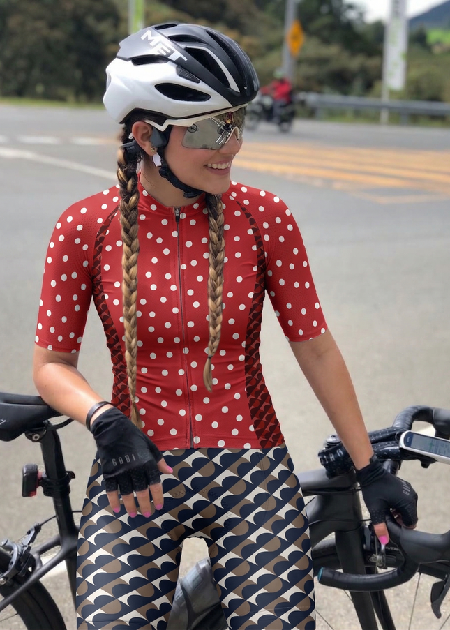 ROCKBROS Retro Polka Dot Aero Socks – Vintage Red "Queen of the Road"