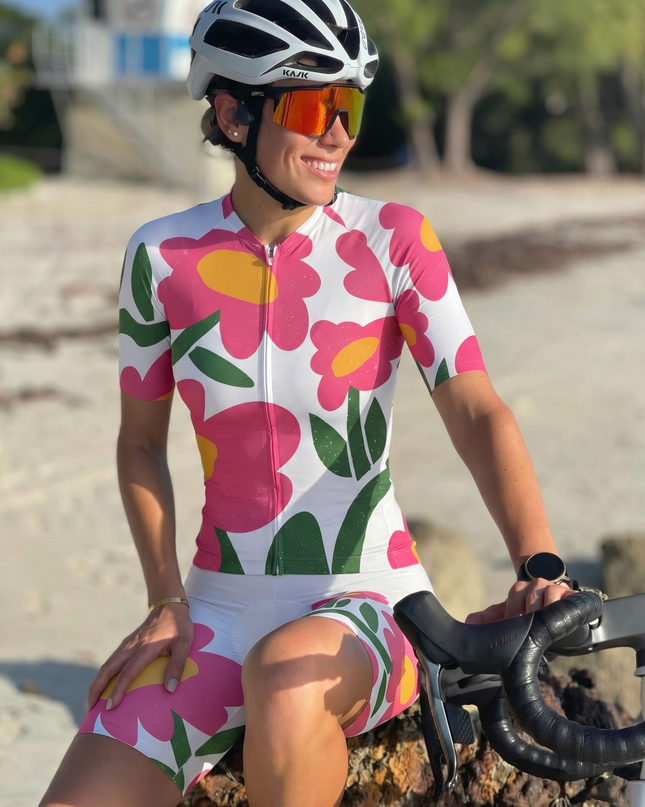 ROCKBROS Women's Retro Pop Floral Nature Print Moisture-Wicking Jersey