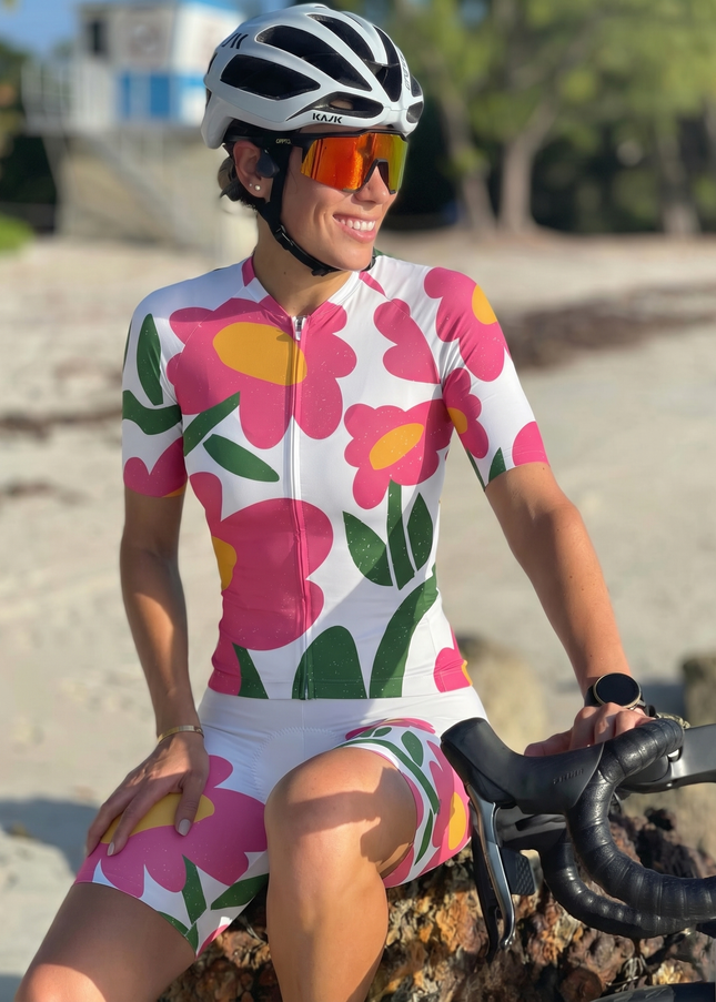 ROCKBROS Women's Retro Pop Floral Nature Print Moisture-Wicking Jersey