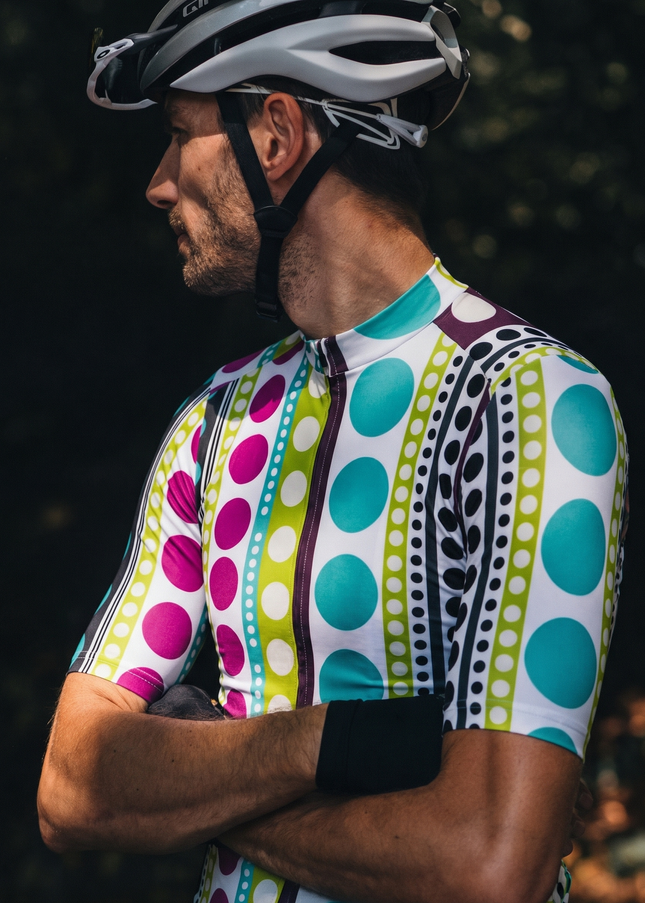 ROCKBROS Men's Rhythmic Stripe & Dot Pro Aero Jersey