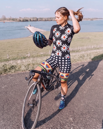 ROCKBROS Women's Daisy Print Cycling Set