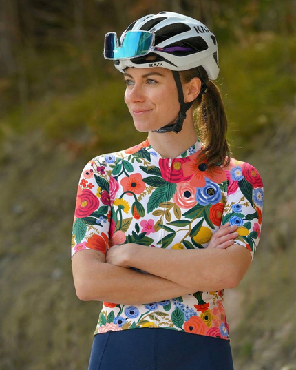 RockBros Women's "Spring Bloom" Vintage Botanical Art Pro Aero Jersey