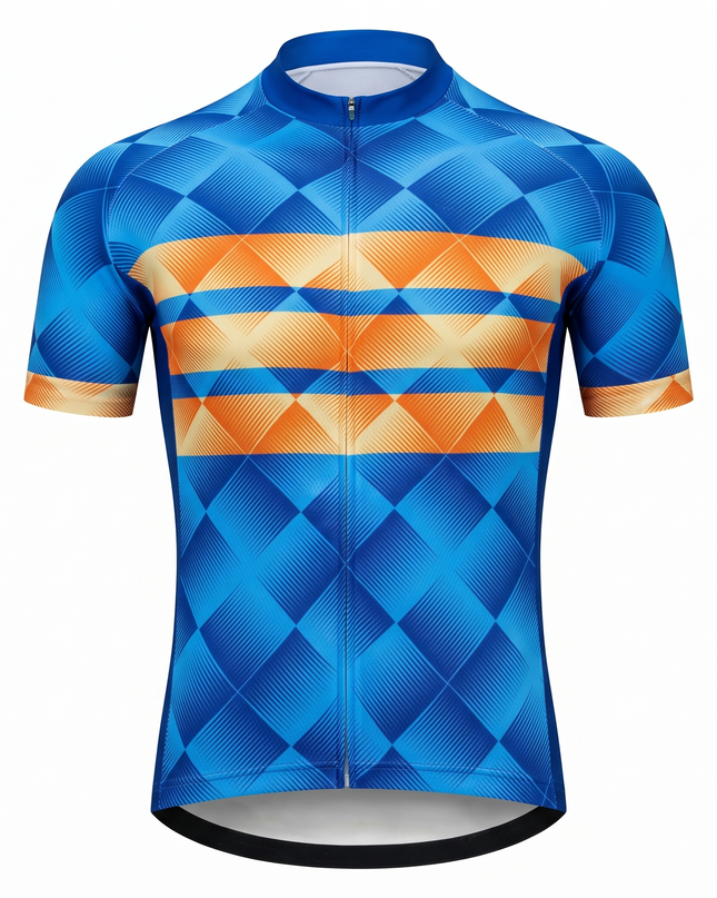 Men's Geometric Argyle Cycling Jersey