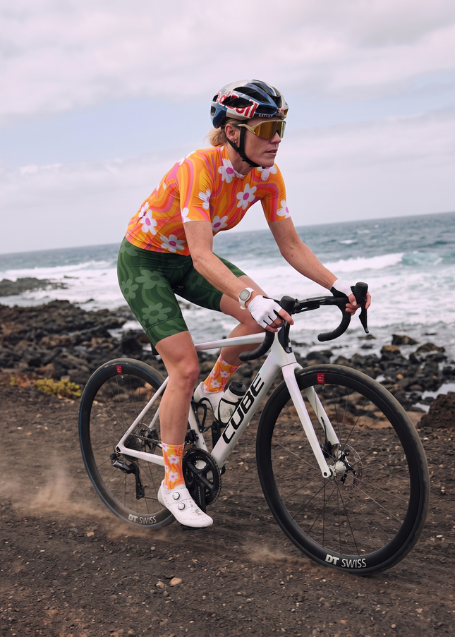 ROCKBROS Women's "Retro Bloom" Psychedelic Floral Pro Aero Cycling Set