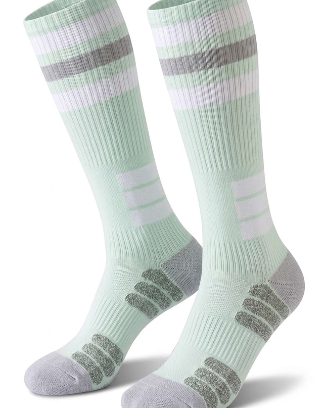 Knee-High Striped Mint Green Cycling Socks