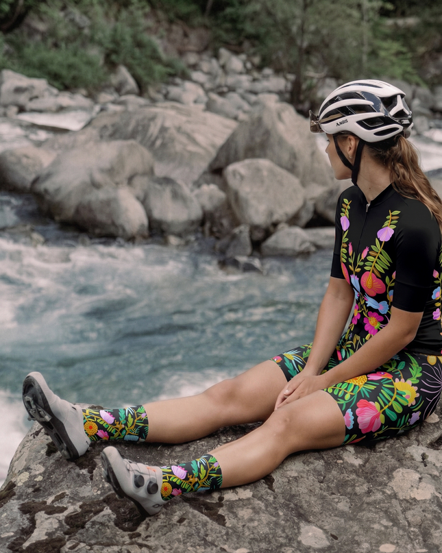 ROCKBROS Women's Folk Floral Cycling Jersey