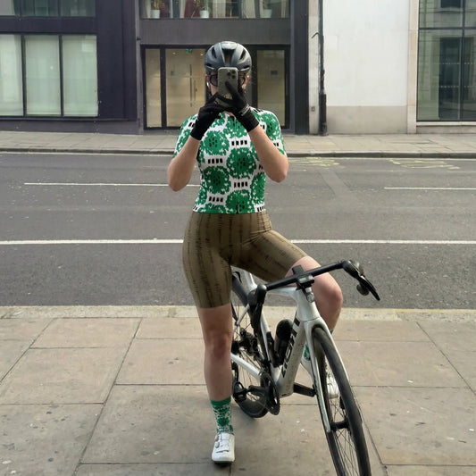 ROCKBROS Women's Psychedelic Green Abstract Pro Aero Jersey