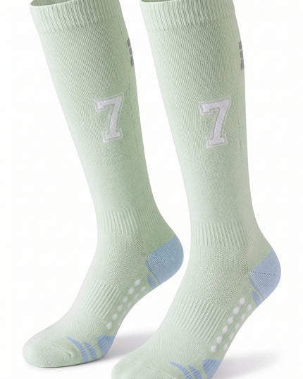Reflective Knee-High Light Mint Cycling Socks
