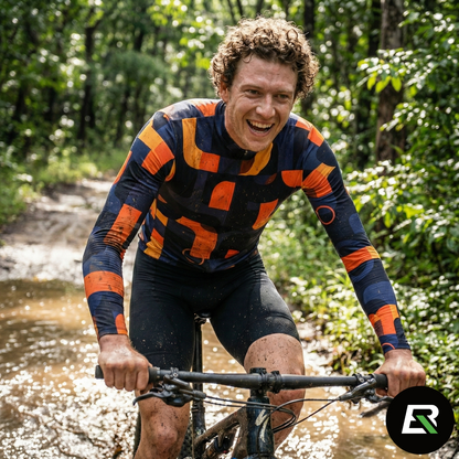 RockBros Men's Short Sleeve Geometric pattern Cycling Jersey