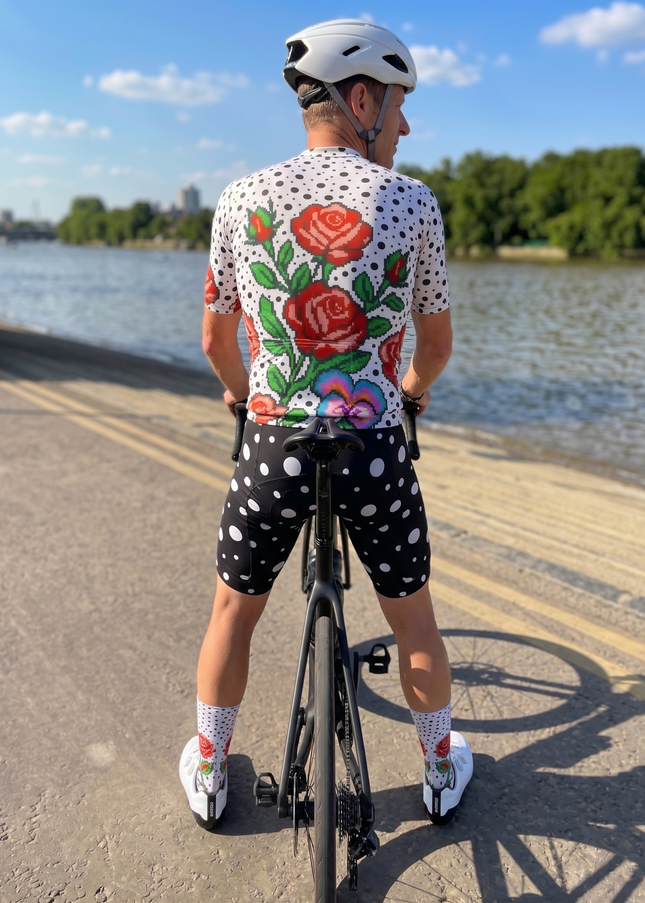 ROCKBROS Men's "Digital Rose" Pixel Art & Polka Dot Aero Set
