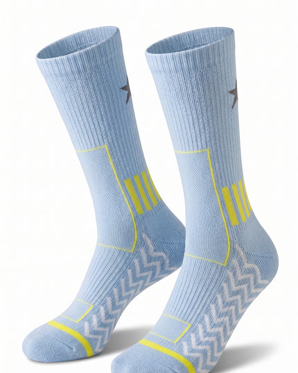 Reflective Chevron Sky Blue Cycling Socks