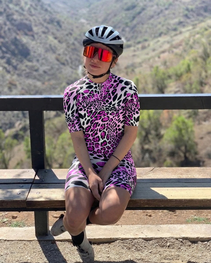 ROCKBROS Women's Violet Leopard Pro-Performance Breathable Aero Jersey