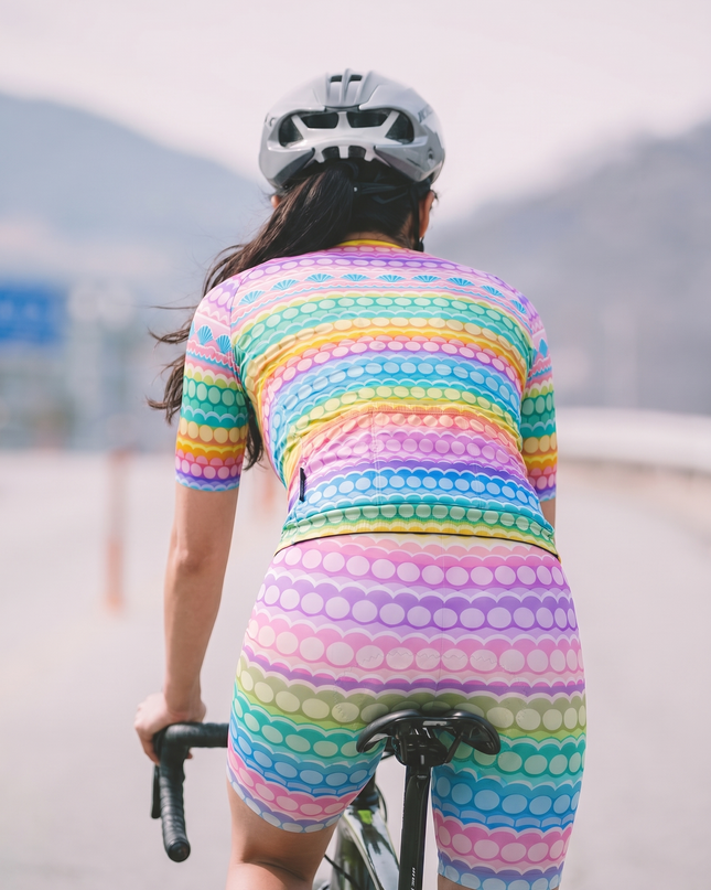 ROCKBROS Women's Psychedelic Wave Rainbow Gradient Tech Set