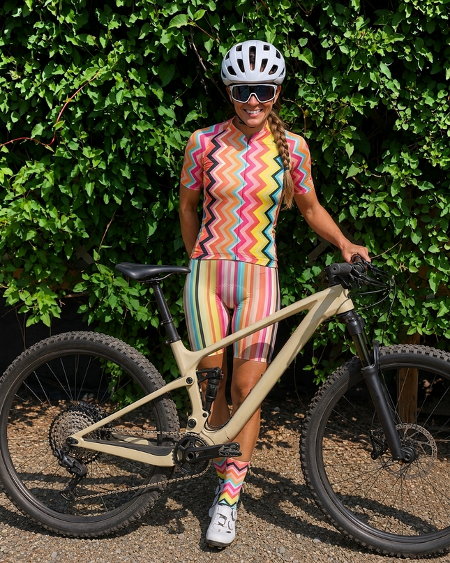 ROCKBROS Pastel Chevron Stripe Cycling Socks