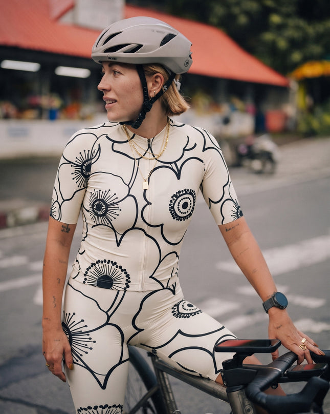 ROCKBROS Women's Minimalist Floral Cycling Jersey
