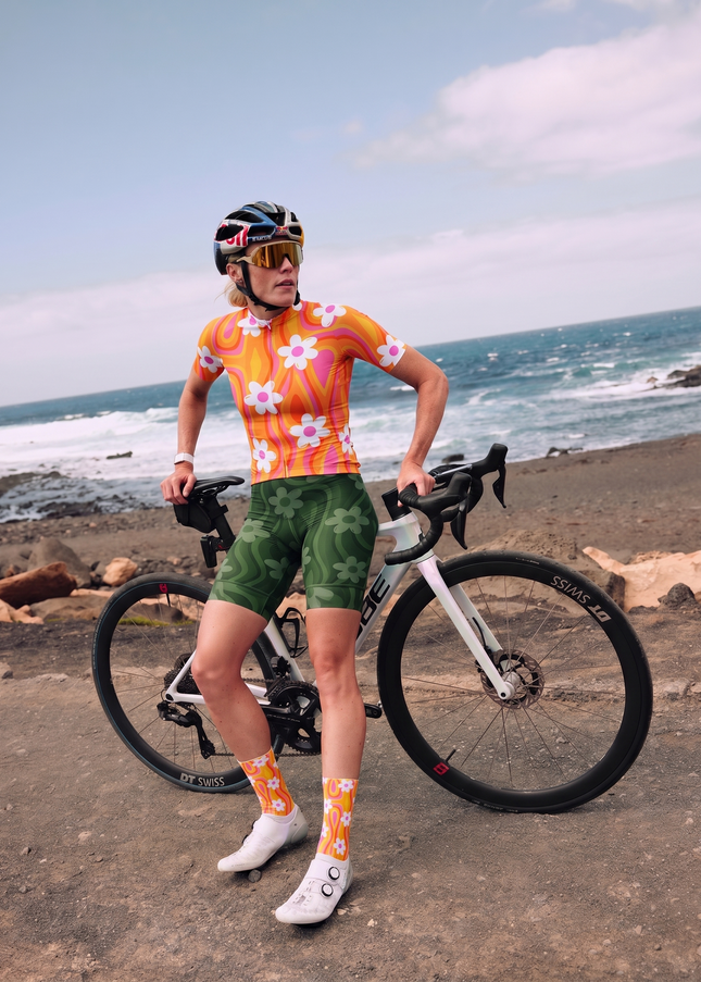 ROCKBROS Women's "Moss Meadow" Tonal Floral Pro Aero Bibs