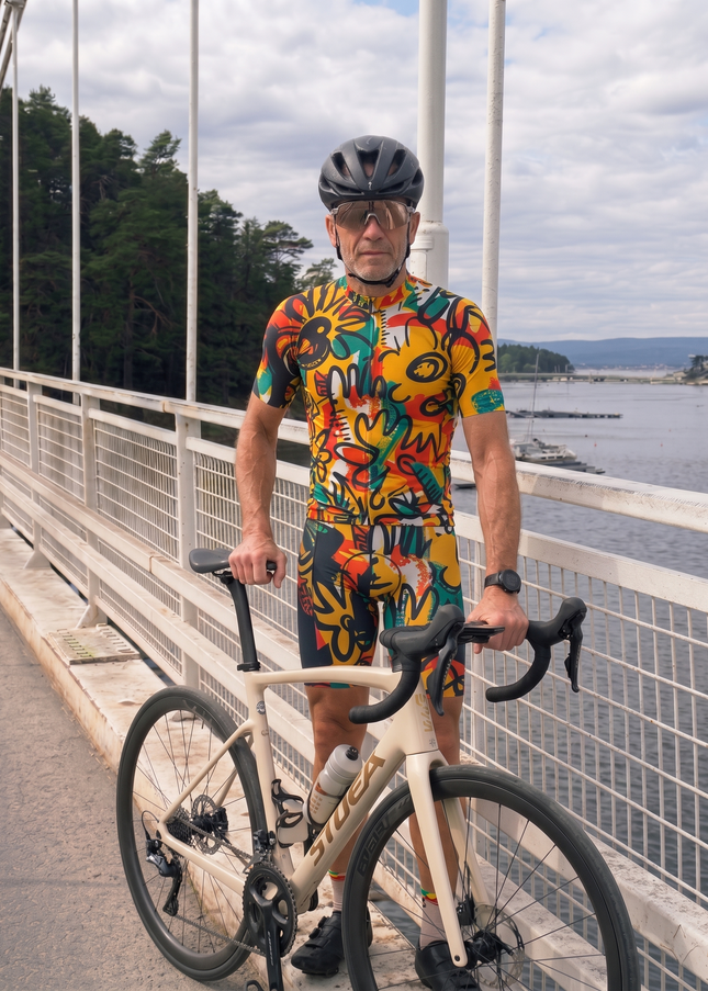 ROCKBROS Men's "Vivid Chaos" Full-Graphic Pro Aero Bibs