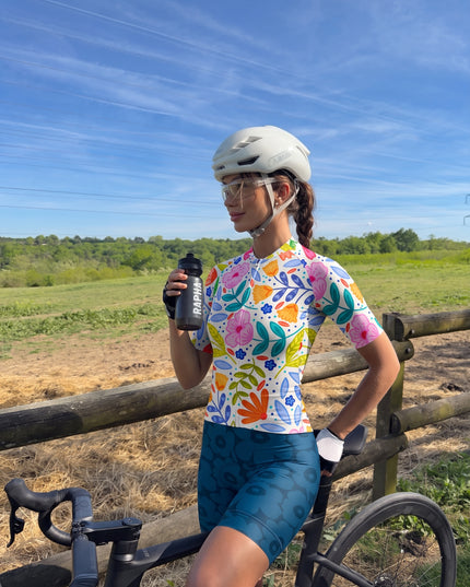 ROCKBROS Women's Vibrant Wild Meadow Floral All-Weather Pro Aero Cycling Jersey