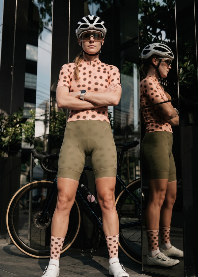 ROCKBROS Women's Burnt Ember Ink-Dot Pro Aero Cycling Jersey