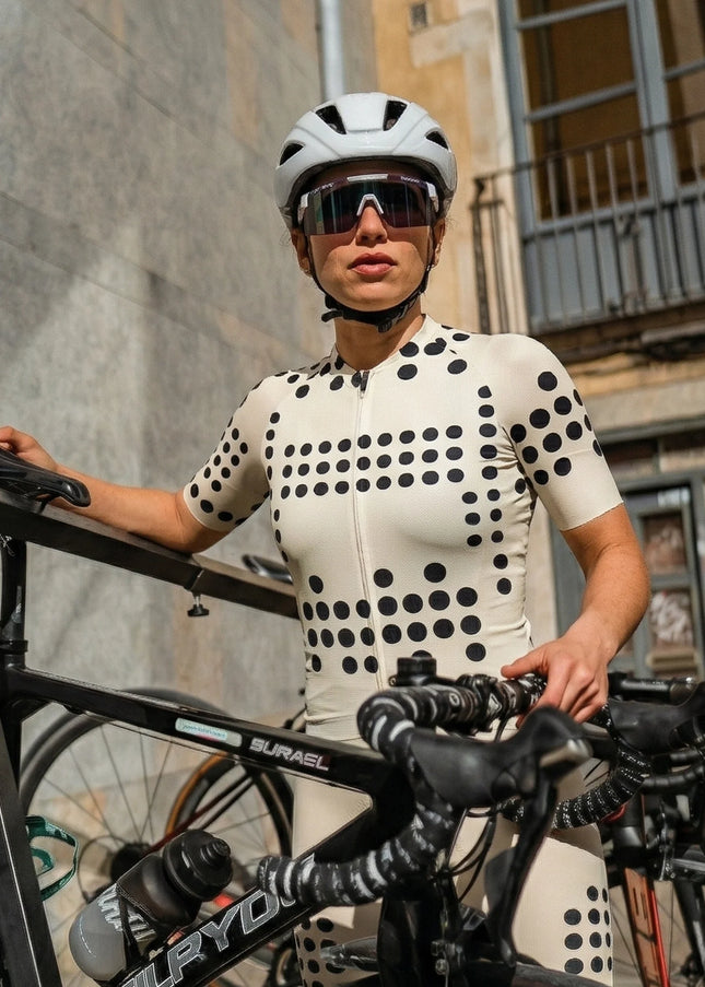 ROCKBROS Women's Monochrome Bold-Dot Pro Aero Jersey