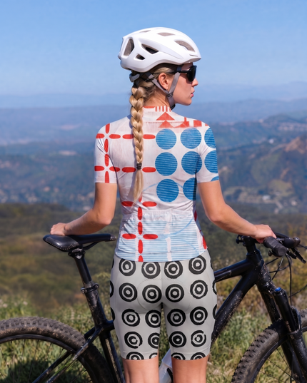 ROCKBROS Women's Red & Blue Graphic Cycling Jersey