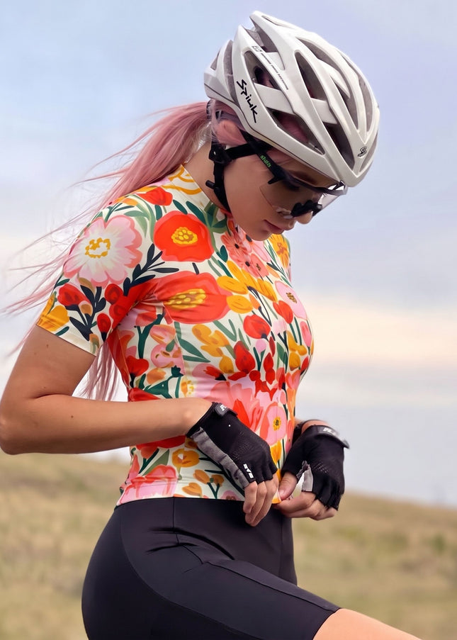 ROCKBROS Women's Garden Floral Impressionist Pro Aero Cycling Jersey