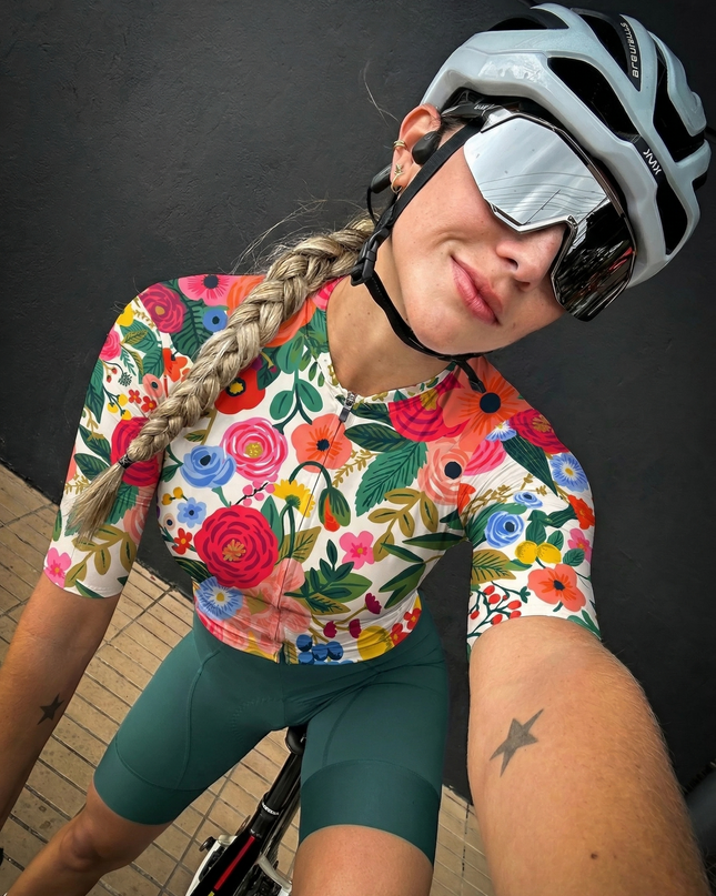 RockBros Women's "Spring Bloom" Vintage Botanical Art Pro Aero Jersey