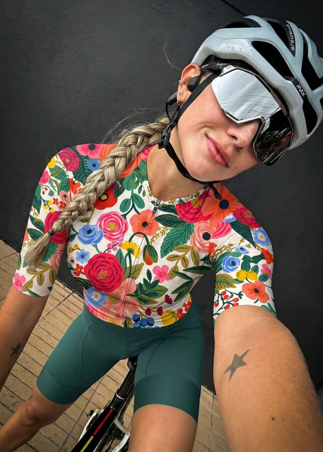 RockBros Women's "Spring Bloom" Vintage Botanical Art Pro Aero Jersey