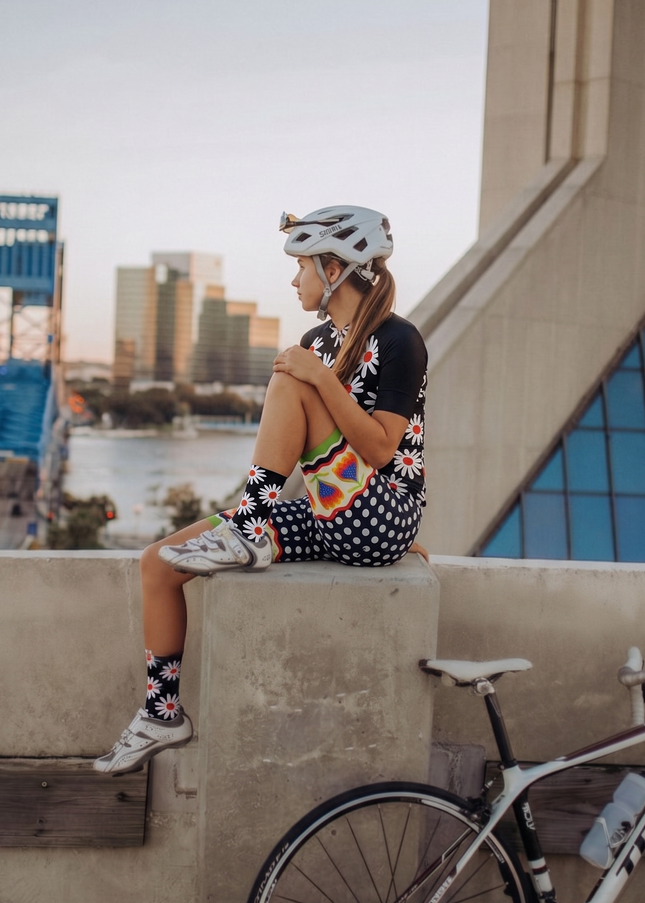 ROCKBROS Women's Daisy Print Cycling Set