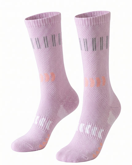 Reflective Striped Pink Cycling Socks