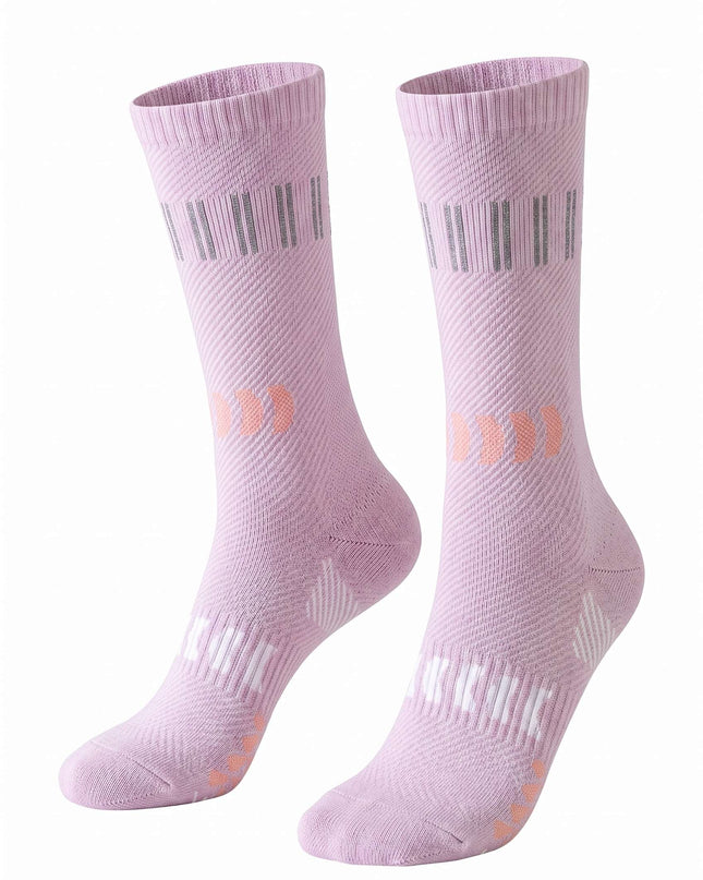 Reflective Striped Pink Cycling Socks
