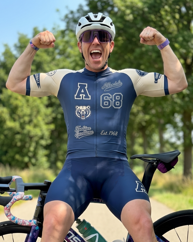 ROCKBROS Men's Allendale Varsity Grizzly Mascot Cycling Jersey