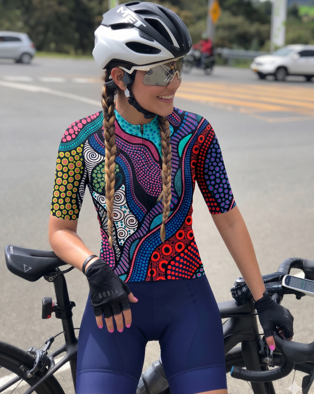 ROCKBROS Women's Psychedelic Dot Pattern Cycling Set