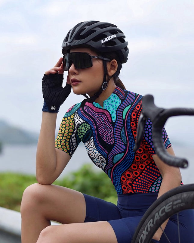 ROCKBROS Women's Psychedelic Dot Pattern Cycling Set