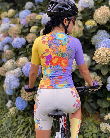 ROCKBROS Women's Tropical Punch Pineapple & Floral High-Contrast Pro Aero Jersey