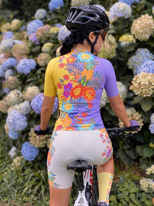 ROCKBROS Women's Tropical Punch Pineapple & Floral High-Contrast Pro Aero Jersey