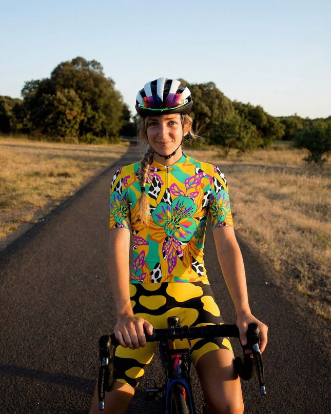 ROCKBROS Women's Tropical Orchid Wild Garden Aero Cycling Jersey